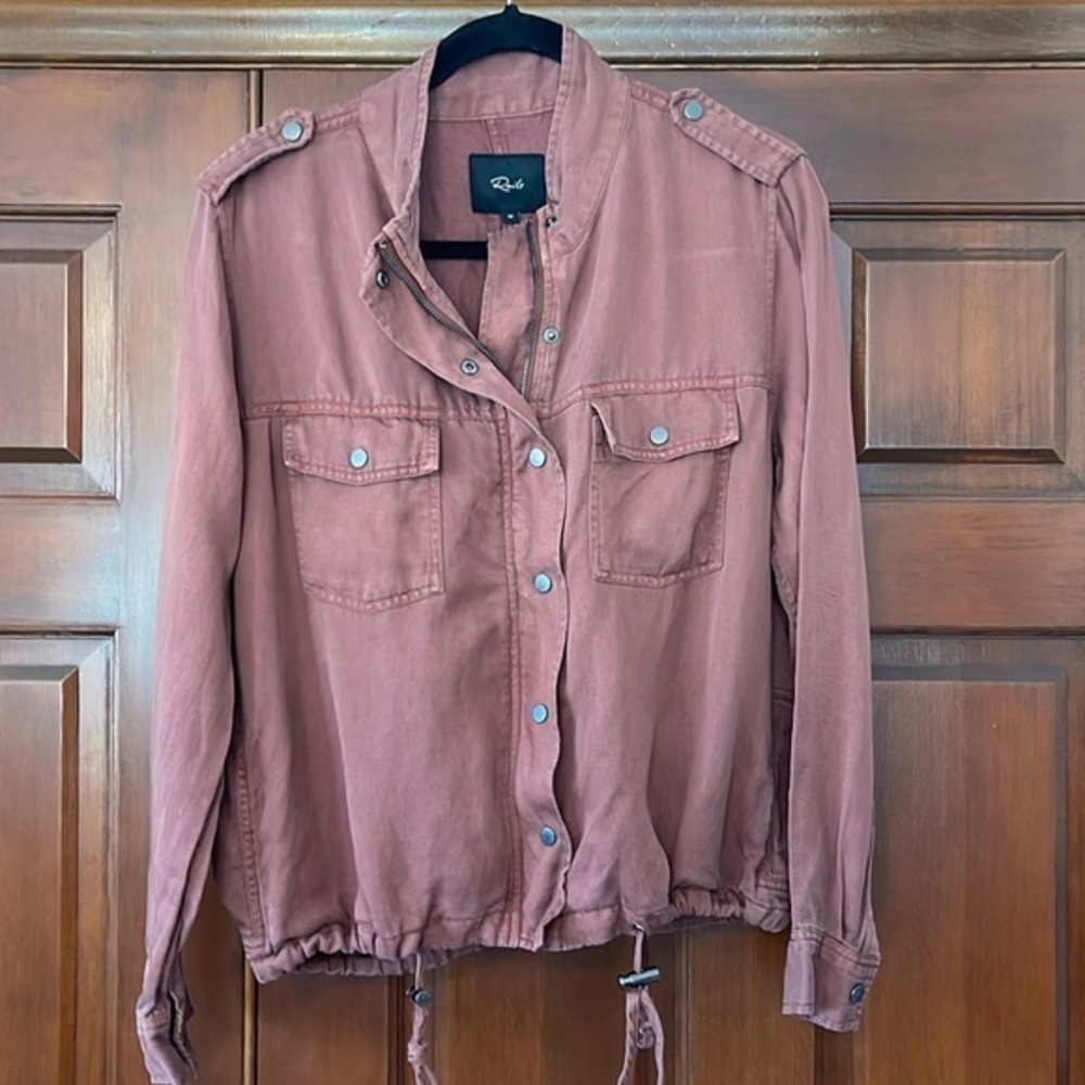 Rails Tencel Linen cargo jacket in a muted Brick red size M